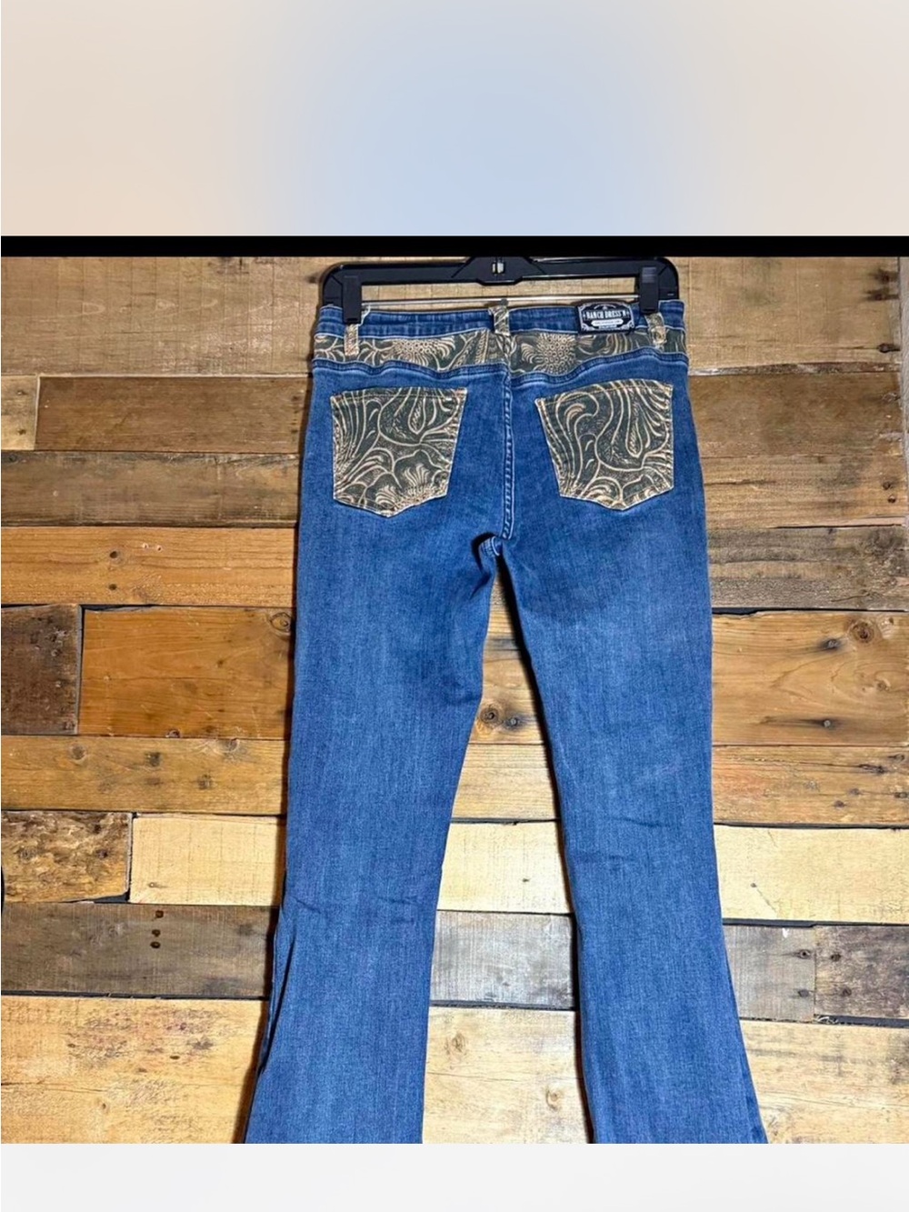 Kids Blue Jeans with Patterned Back Pockets